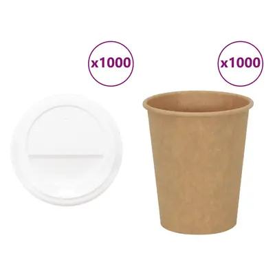 (8oz/200ml) vidaXL Paper Coffee Cups with Lids Disposable Cup Hot Beverage Cup pcs