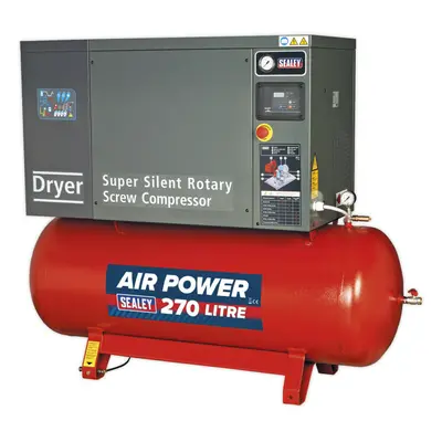 PREMIUM 270L Screw Air Compressor & Dryer - 10HP Low Noise Large Floor Standing