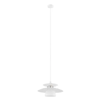 Pendant Ceiling Light Colour White Satin Nickel Long Flex Bulb E27 1x40W