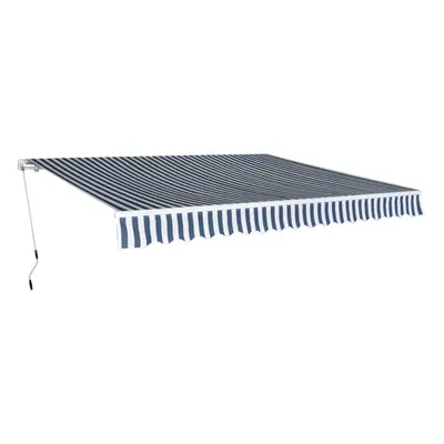 vidaXL Folding Awning Manual Operated cm Blue/White