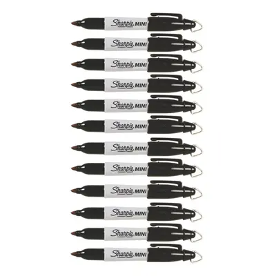 Sharpie Mini Permanent Markers Fine Point 12-Count (Black)