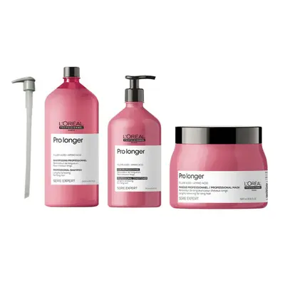 L'Oreal Serie Expert Pro Longer - Pump - Shampoo 1500ml - Conditioner 750ml - Mask 500ml