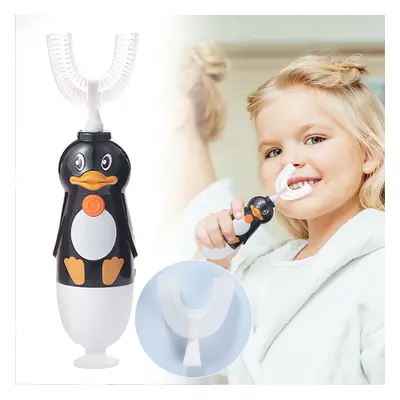 (2-5 Years) Kids Cartoon Duck Electric U Shaped Toothbrush, Automatic Waterproof Brush Children 