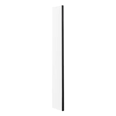 Wetroom 8mm Toughened Safety Glass Return Screen - 215mm x 1850mm - Satin Black