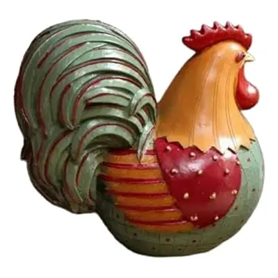 Chicken Statue, Resin Rooster Statue, Cute Animal Sculpture Decoration, Rural Oil Painting Style