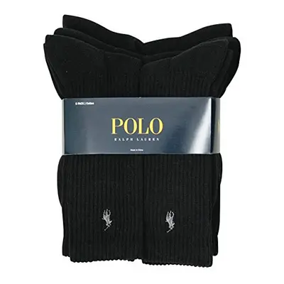 Polo Ralph Lauren Men's Classic Ribbed Crew Socks - Pack (Black)