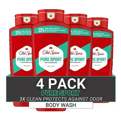 Old Spice Body Wash for Men High Endurance Pure Sport Fl Oz (Pack Of 4)