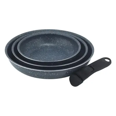 Russell Hobbs Nightfall Stone Frying Pan Set ? Smart Clip Non-Stick Pans, 20cm, 24cm, 28cm, Stay