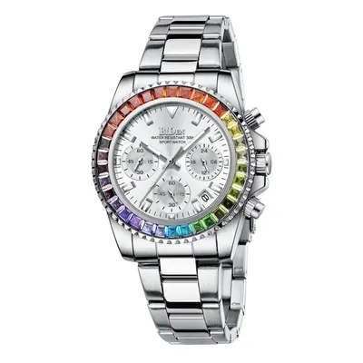 (silver) Biden Women&apos;s Fashionable Diamond Business Multifunctional Quartz Waterproof Watch