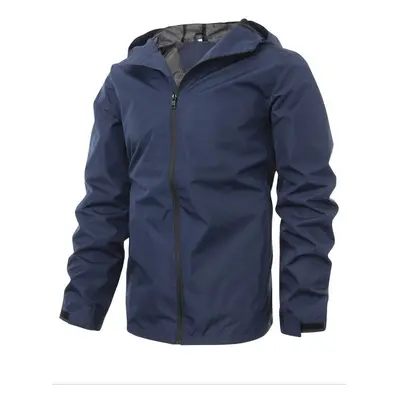 (Dark blue, 4XL) Outdoor storm jacket Spring and autumn men and women's thin windproof jacket wi