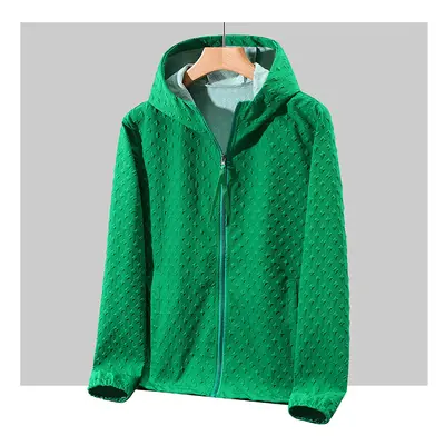 (Green, S) Fashion Sun Protection Coat Summer for Men Hooded Quick-Drying Breathable Men's Summe