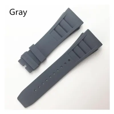 (gray, 20mm) Merjust 20mm Red Black Green Gray Orange Yellow Soft Silicone Rubber Watchband For 