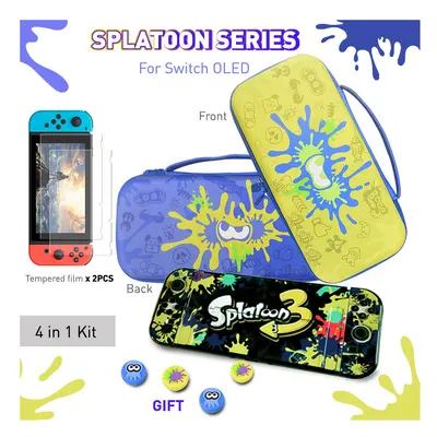 (D(SWITCH OLED)) Splatoon style Storage Bag for Nintendo Switch OLED Protective Shell Cover Carr