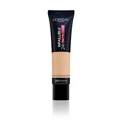 L'Oreal Paris Foundation, Infallible Matte Cover 24hour Golden Sand, Sweat-proof, Heat-proof, Tr