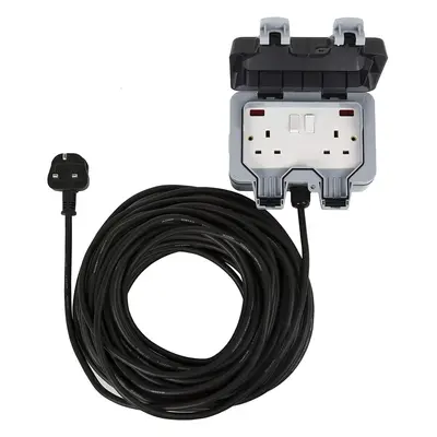 Waterproof Outdoor 2-Way Extension Cord Socket