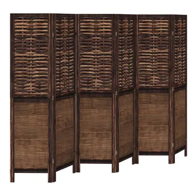 vidaXL Room Divider Panels Privacy Screen Dark Brown Solid Wood Paulownia