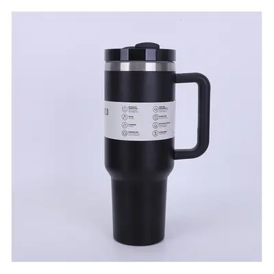 (black) 40oz Stainless Steel Insulated Mug with Handle Large Capacity Portable Tumbler for Car &