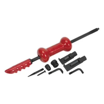 9 Piece 2.1kg Slide Hammer Kit - Rubber Grip Handle - Various Attachments