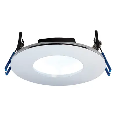 Chrome Recessed Bathroom Downlight - 9W Cool White LED - IP65 Rated