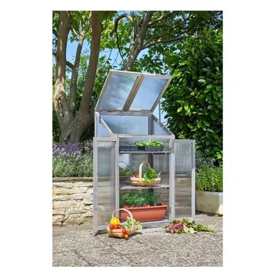 Timber Polycarbonate Frame GroZone Max 1.2m Grow your own Garden Grey