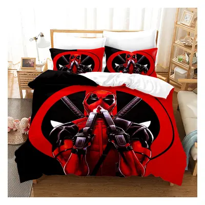 (1, Double(200X200CM/3PCS)) Deadpool Bedding Single Double Duvet Cover