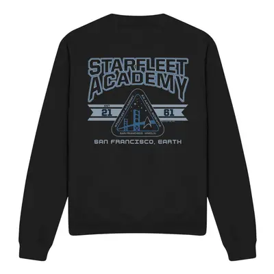 (S, Black) Star Trek Unisex Adult Starfleet Academy Earth Sweatshirt