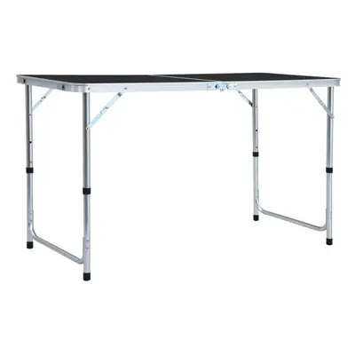 Foldable Camping Table Grey Aluminium 120x60 cm