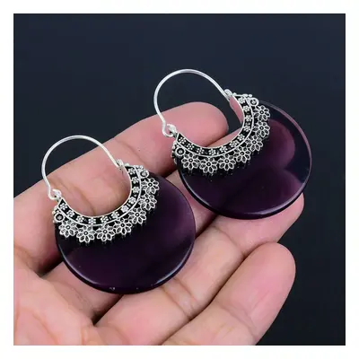 Amethyst Gemstone Earrings Solid Sterling Silver Handmade Earrings Jewelry Gift For Women And Gi