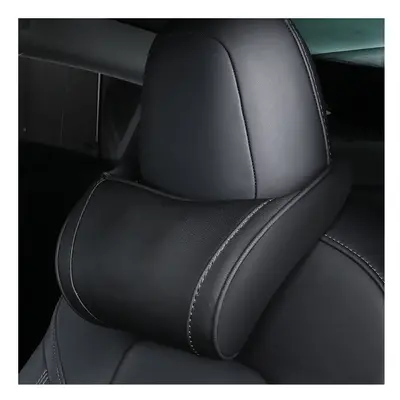 (Black) For Tesla Model Model Y Model X Pillow Leather Styling Memory Soft Comfortable