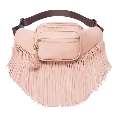 Solene Fringe Waist Pack with Multi Zipper Pockets - (KL088 Rose Pink