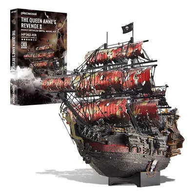 Piececool 3D Puzzles The Queen Anne's Revenge Pirate Ship Metal Model Building Blocks 3D Boat Ji