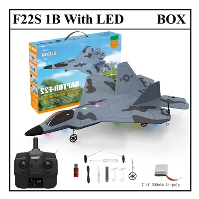 (LED Gyro 1B BOX) New F22S 2.4G 4CH 3D6G RC Airplane Raptor F22 Warplane WLtoys A180 Upgrade Ver