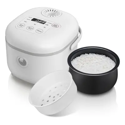 (2L-White) Multifunctional Cups(Uncooked) Rice Cooker with Steamer for People, Perfect for White