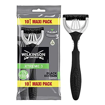 Wilkinson Xtreme - Disposable Razors (Pack of 10) - Black Edition