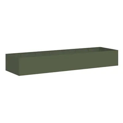 (steel/olive green, x x cm) vidaXL Planter Outdoor Flower Pot Garden Raised Bed Patio Plant Pot 