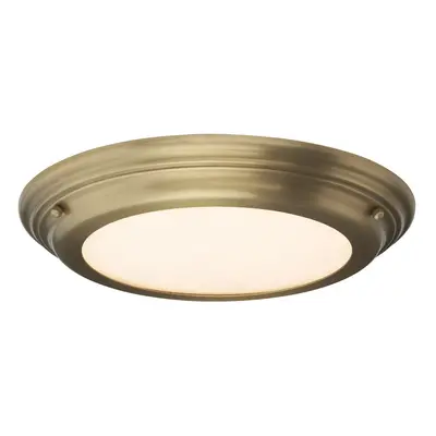 1 Bulb Flush Light Low Ceiling Aged Brass Finish LED 25W Bulb