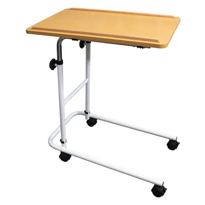 Height Adjustable Overbed Table - Four Castors Included - x 400mm Surface