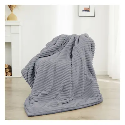 (Grey) Neo Electric Blanket Heated Fleece Overblanket Throw Machine Washable Remote Timer Contro