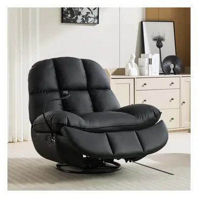 CHICAGO SWIVEL & ROCKER MANUAL RECLINER CHAIR BLACK