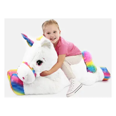 The Magic Toy Shop Giant Large Cute Plush Unicorn Teddy Stuffed Super Soft Cuddly Toy Lying Hors