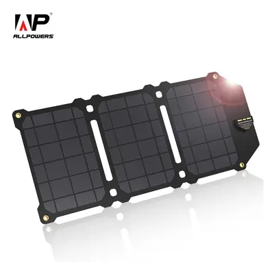 (Black) 21W Solar Panel Solar Cells Portable Solar Charger Batteries Phone Charging for Sony iPh