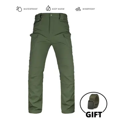 (LY GN pants, L) Tactical Jacket Fleece Winter Men Hiking Jackets Windbreaker Waterproof Soft Sh