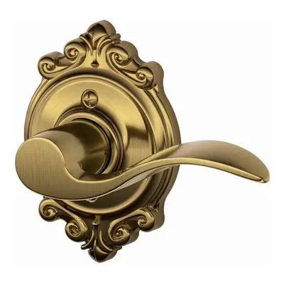 SCHLAGE Accent Lever with Brookshire Trim Non-Turning Lock in Antique Brass - Right Handed