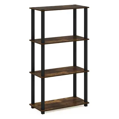 (Amber Pine/Black, 4-Tier Classic Tube) Turn-N-Tube 4-Tier Multipurpose Shelf Display Rack with 