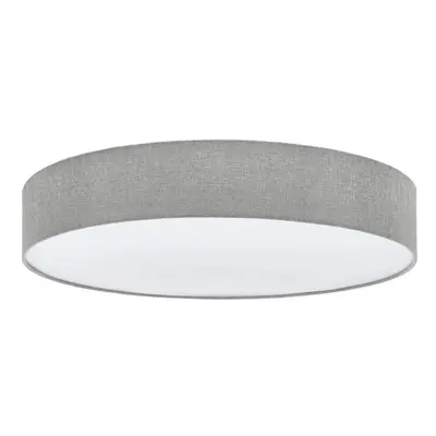 Flush Ceiling Light Colour White Shade Grey White Fabric Linen Bulb E27 5x25W