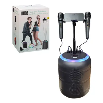 Vibes Karaoke Bluetooth Speaker With Two Microphones, Stand & Light