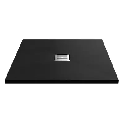 900mm Premium Slimline Square Shower Tray - Slate Black