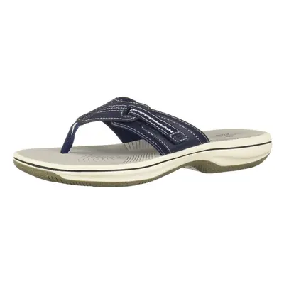 Clarks Women's Brinkley Jazz Flip Flop Navy Synthetic M US