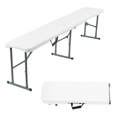 (1 x Folding Bench) 6FT Plastic Folding Bench Portable Outdoor Bench for Picnic Camping Garden