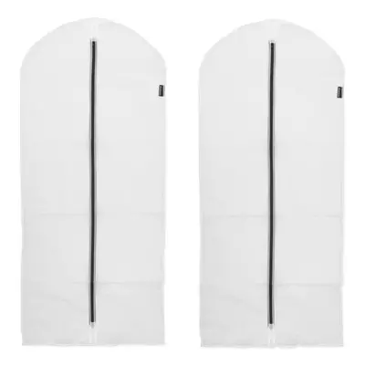 Brabantia Pack Large Clear Hanging Clothes Protector Bags (White) Garment Covers for Closet Stor